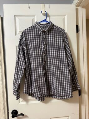 Club Room Black and White Plaid Button-Down Shirt